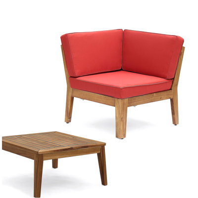 GRENADA CORNER AND COFFEE TABLE, RED