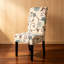 Ensemble de 2 chaises de salle à manger, tissu beige, coussins moelleux, bois d'hévéa noir