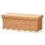 Banc de rangement en rotin naturel Yoselin de Bali & Pari avec cadre à bord festonné