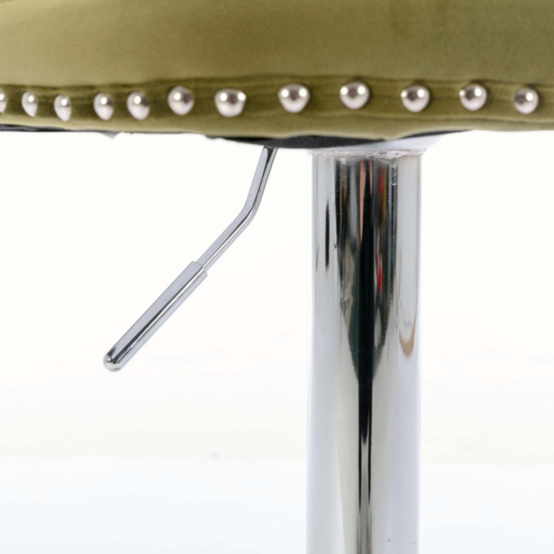 Tabouret de bar rotatif Jillayne, Argent, Vert olive