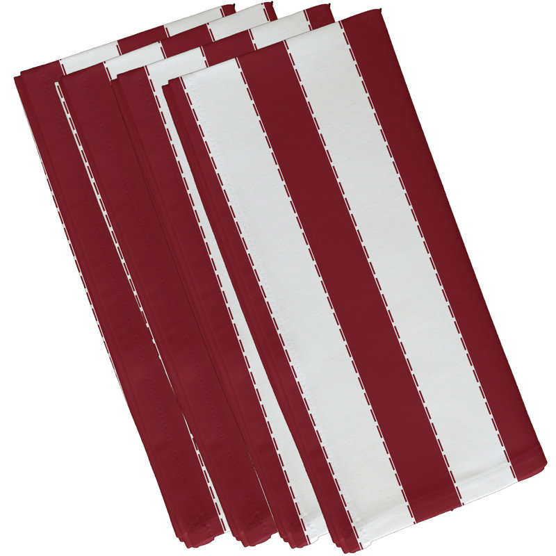 Stitch In Time Polyester Striped Square Napkin, 10" W x 10" L, Navy Blue