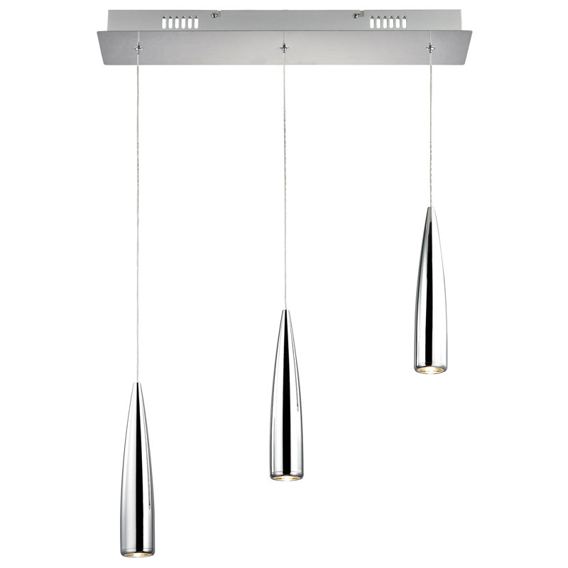 Luminaire suspendu conique 3 lumières grappe Brighton