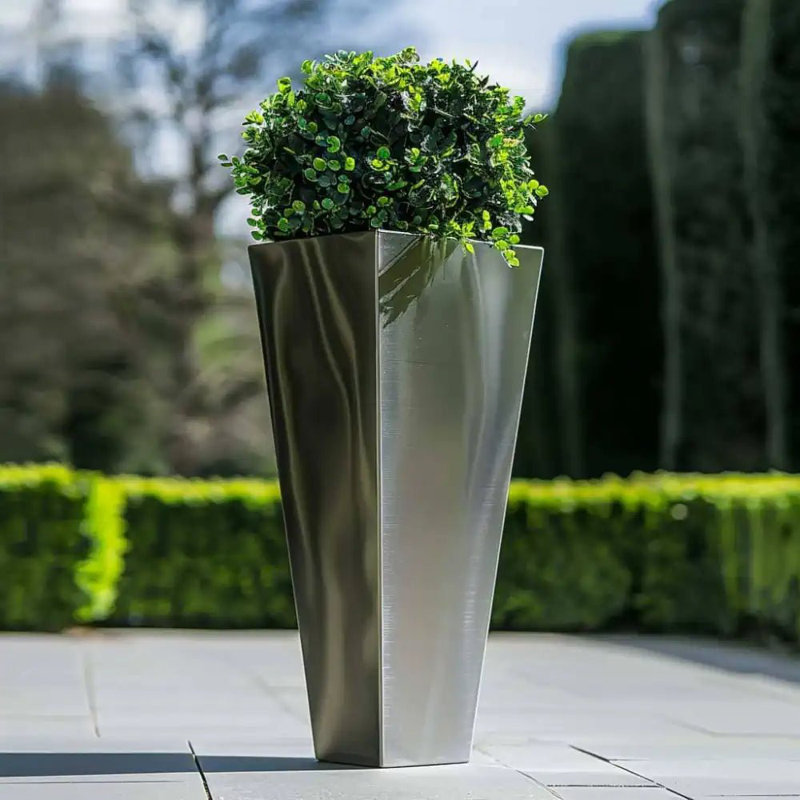 Benni Planter Box, Silver, 90cm H x 40cm W x 90cm D