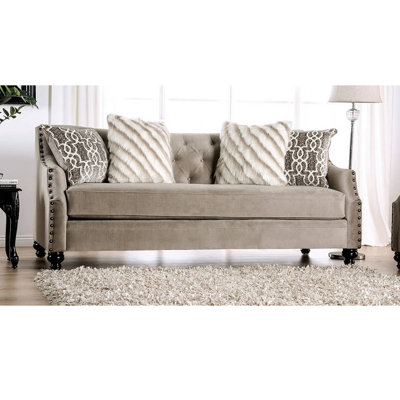 Naes 90" Chenille Recessed Arm Sofa