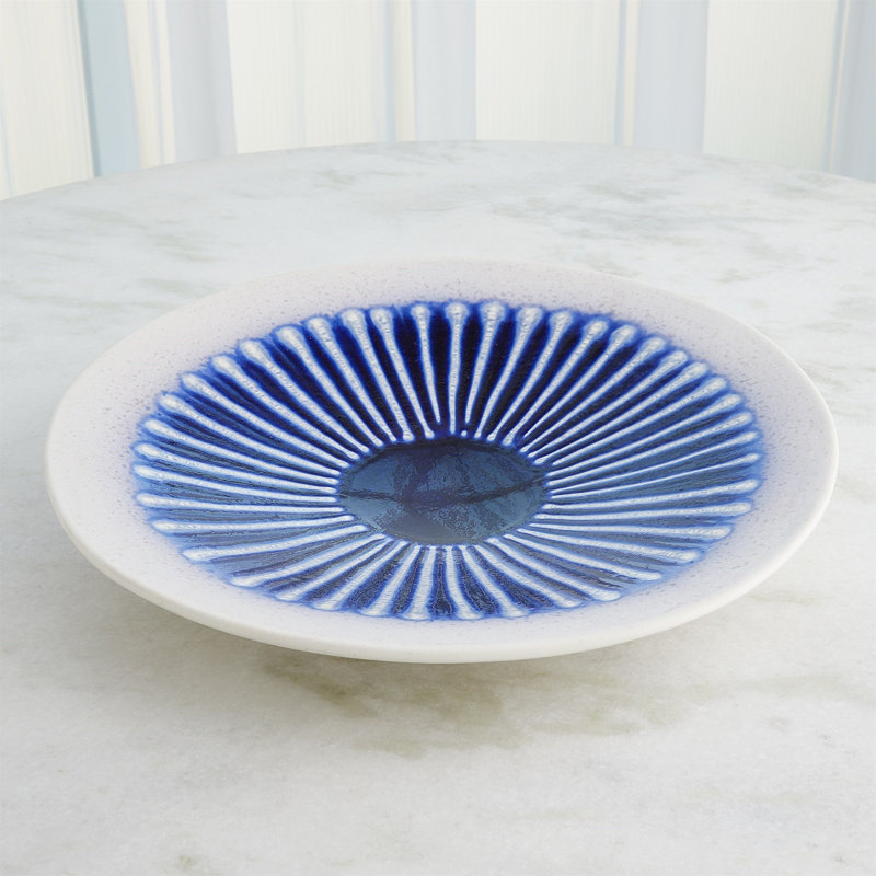 Striped Plate-Cobalt