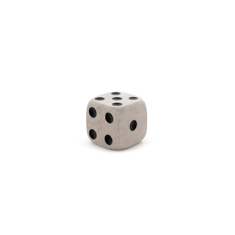 Elegant Decorative Marble Dice (Set of 2), Beige & Black, 2.8 x 2.8 x 2.8 inches | 100% Natural Marble | Unique Home Décor Accent for Living Room, Office & Game Room, Stylish and Eye-Catching Design