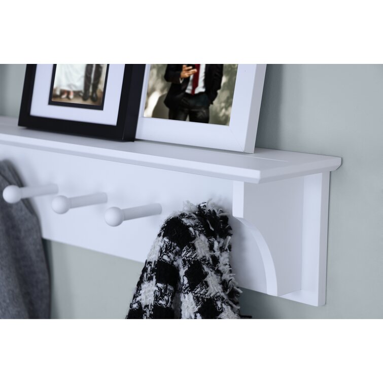 24'' Wide 5 - Hook Wall Mounted Coat Rack with Storage