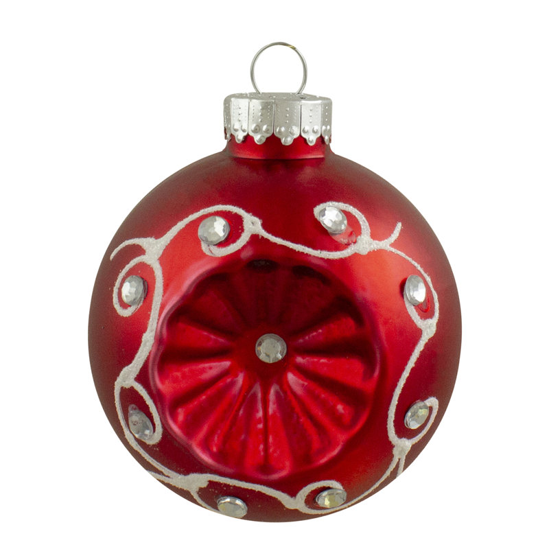 Ensemble d'ornement boule de Noël 6ct rouge et argent 6ct