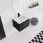 Meuble-lavabo mural 24 po avec lavabo en céramique et porte d'armoire à fermeture en douceur, ensemble KD