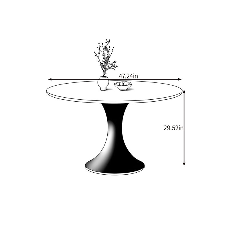 Table de salle à manger en bois massif exquis, H 29,52 po x L 47,24 po x l 47,24 po