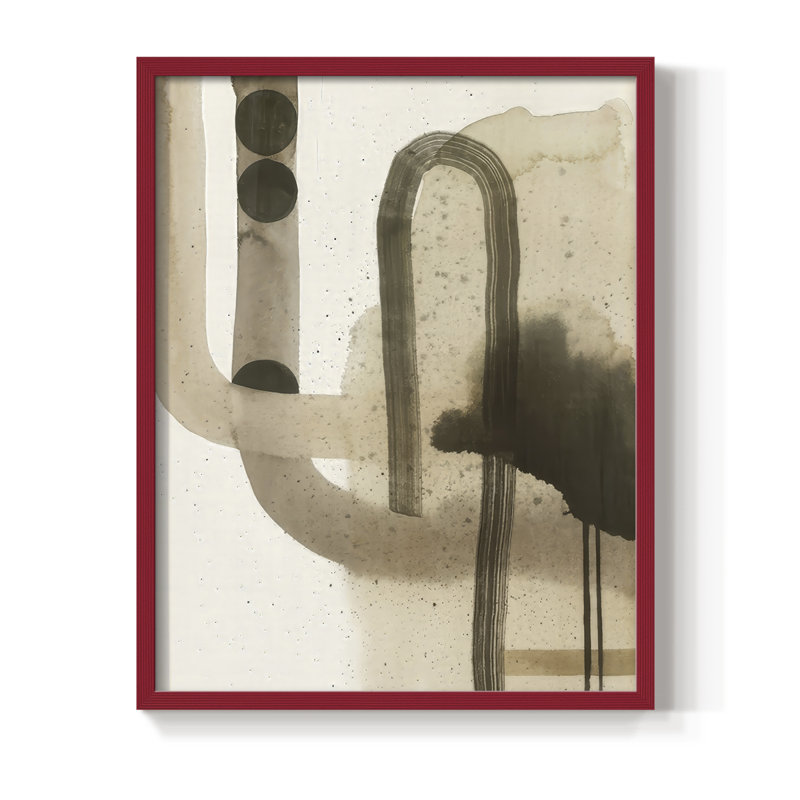 «Muddy Mécanismes II», reproduction encadrée - bois massif, H 30 po x l 24 po, Rouge