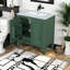 Ensemble de meuble-lavabo double 60 po Modern, en céramique et en bois, avec rangement spacieux