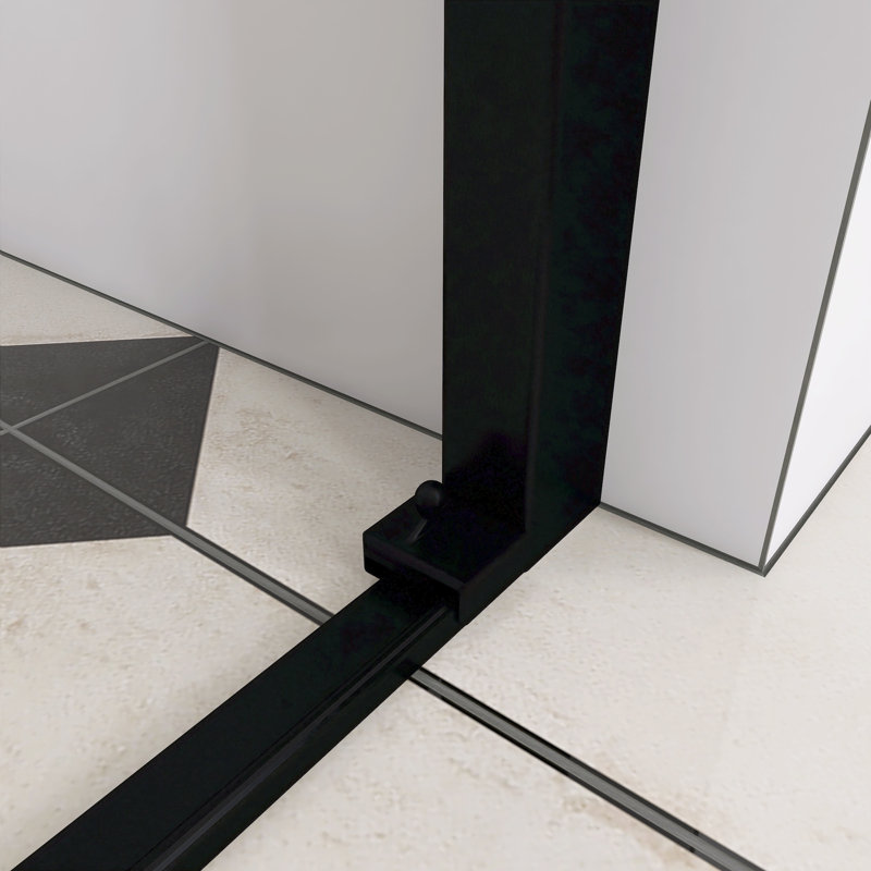 28"W  Matte Black Aluminum Frame Pivot Shower Door
