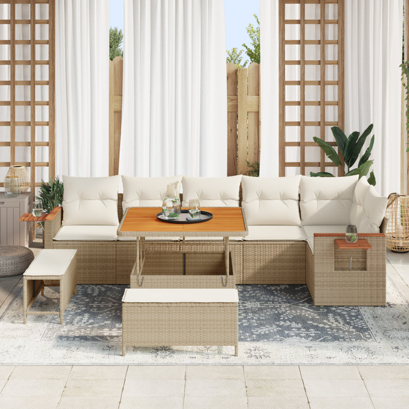 124cm Wide Patio Sofa with Cushions