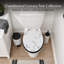 Siège de toilette allongé aspect marbre Carrara Noir, 18 po, panneau de fibres à densité moyenne, charnières en acier inoxydable, blanc et noir