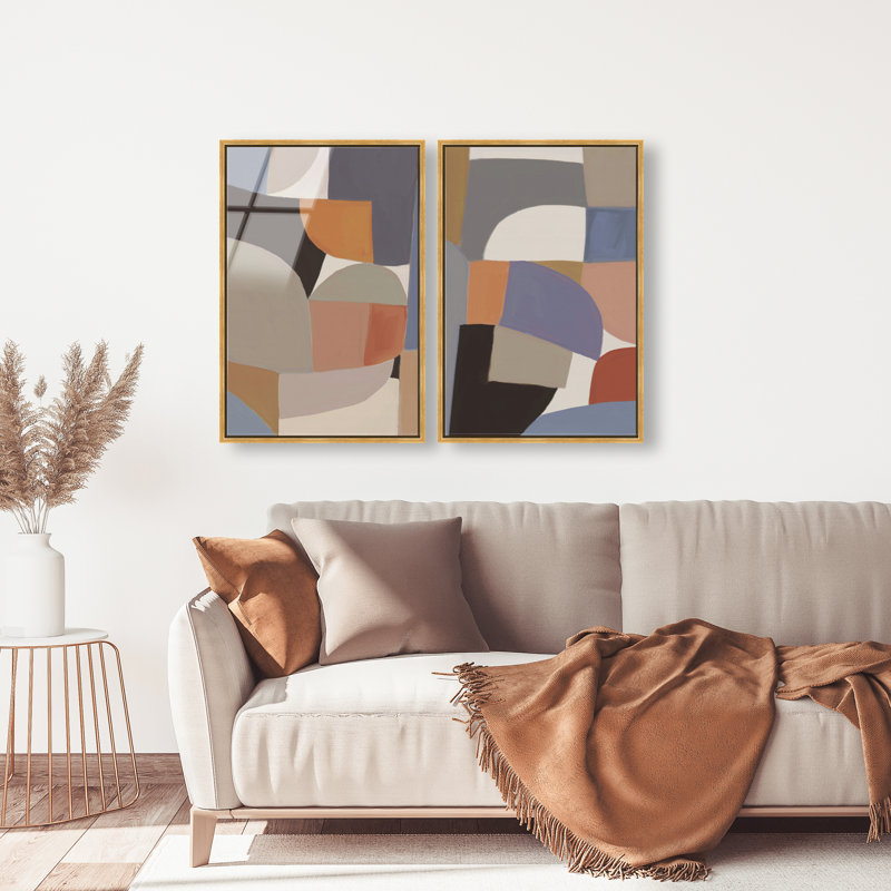 Muted Prelude Set Set by Oliver Gal, 110"H x 74"W, Gold Floater Frame