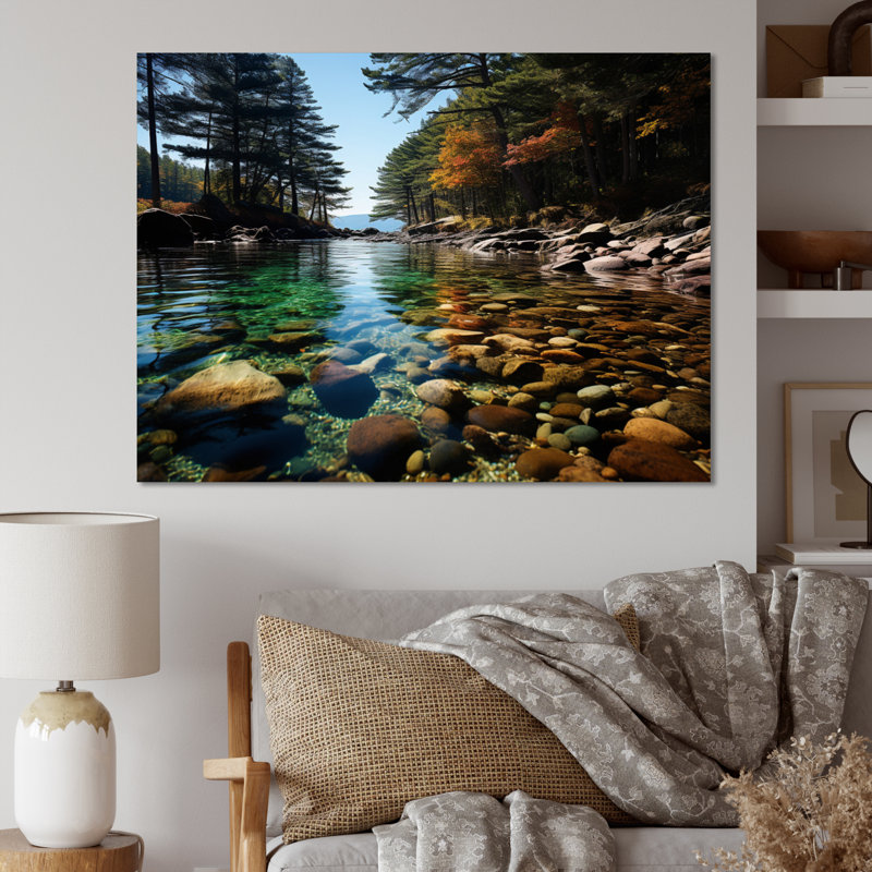 Forêt, parc national Acadia II - forêt, art mural, Toile tendue, H 24 po x l 32 po x P 1 po
