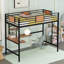 Lit mezzanine simple en métal avec bureau et tablette-473737702