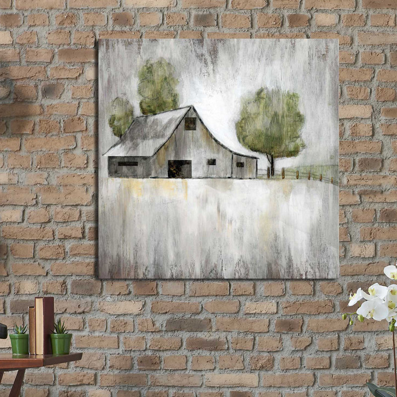 «Weathered Barn», reproduction de peinture acrylique, H 28 po x l 28 po x P 1,5 po, Toile tendue