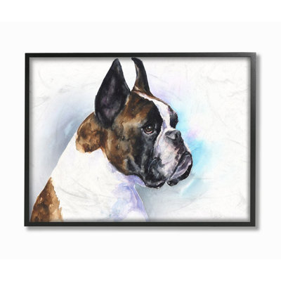 " Boxer Dog Pet Animal Watercolor Painting "