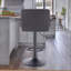 Avalisse Swivel Upholstered and Faux Leather Adjustable Height Bar Stool