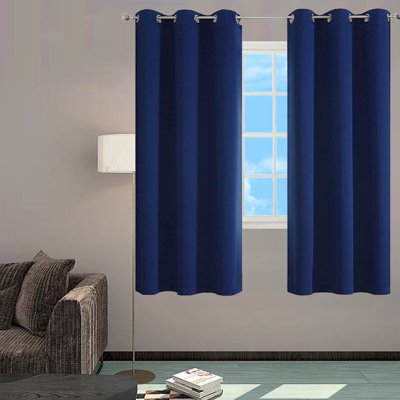 Paire de rideaux occultant avec œillets 54 po x 84 po, Bleu marine, L 54 po x L 84 po