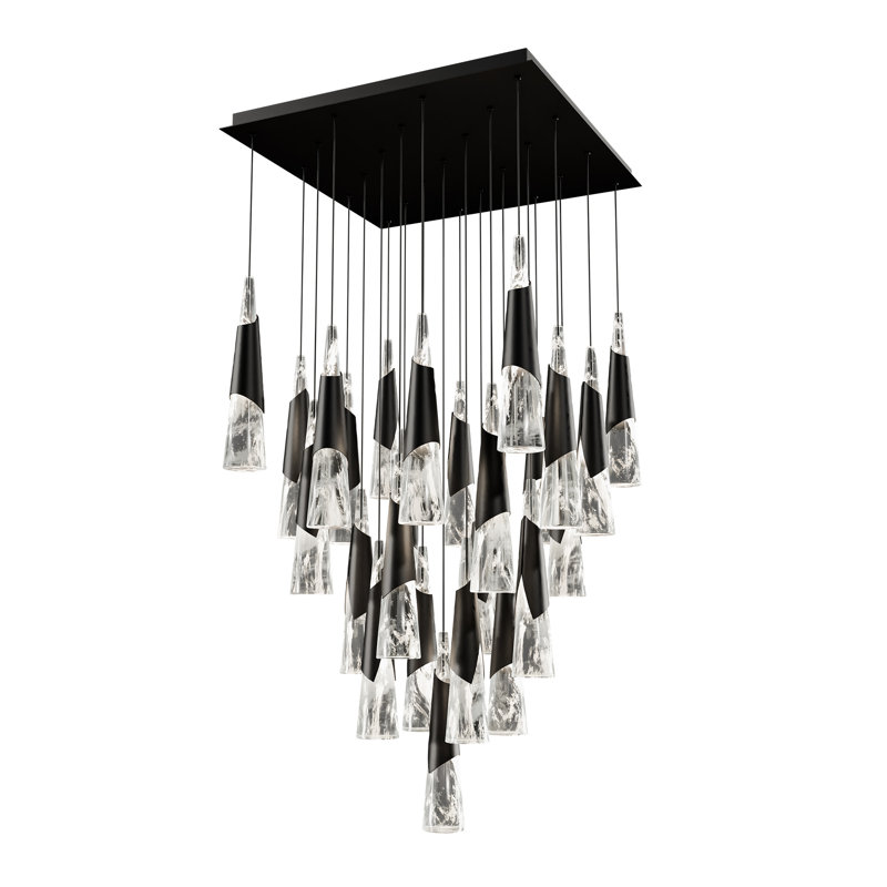 Kilt LED Multi-Light Pendant, Noir, H 16 po x l 36 po x P 36 po, 41