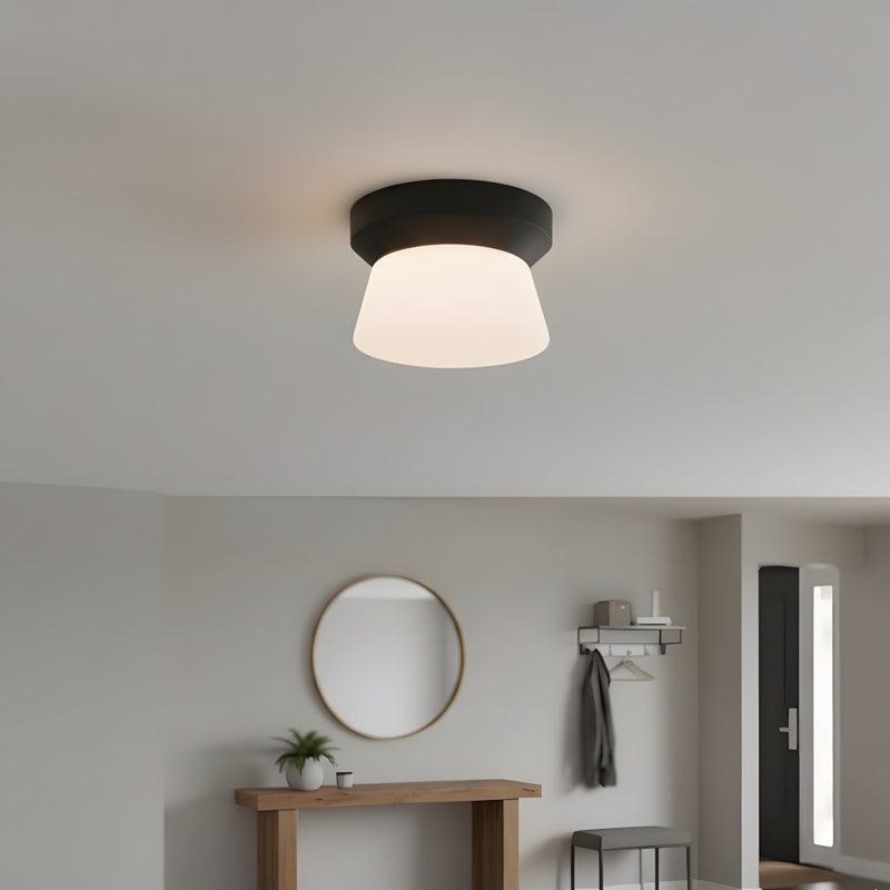 7 inch Black Integrated LED Flush Mount, 4.5" H x 7" W x 7" D, 15 V