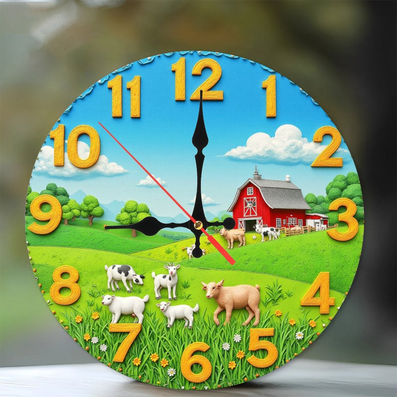 horloge rustique grange campagne paysage