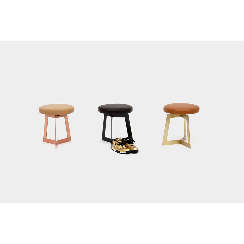 Y Accent Stool, Earth, Dirty Brass