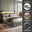 Modern Upholstered Ottoman Storage Bed With LED Headboard & USB-C Port, Industrial Bed Frame-274385996-284853134