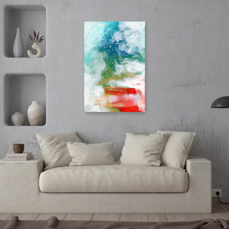 «Dynamic Abstract Flow», impression de paysage géométrique coloré nature, 36" H x 24" W