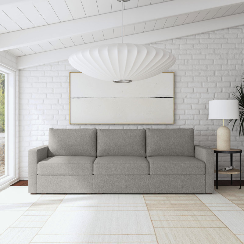 Flex Upholstered Modular Wide Arm Sofa, Dark Gray, 34" H x 111" W x 37" D
