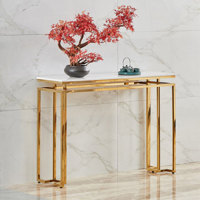 Gold Stainless Steel Console Table