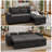 Upholstered Sleeper Sofa with Pull-Out Bed & Chaise Lounge - Wide Storage Arms & Side Pockets for Living Room, Bedroom, or Home Office-889411535