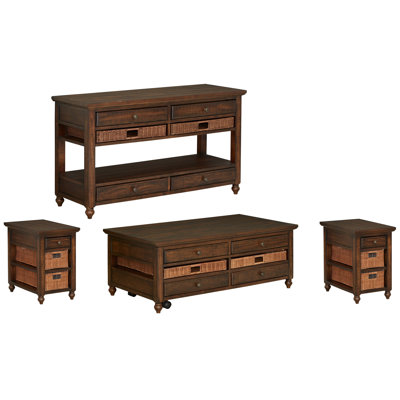 Marcellus Rectangular Lift Top Cocktail Table With 2 Chairside End Table And Sofa Table