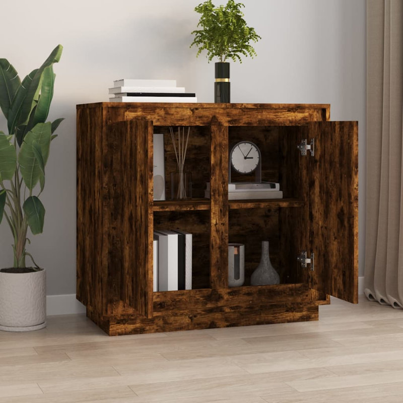 Sideboard 80x34x75 cm Engineered Wood, Smoked Oak