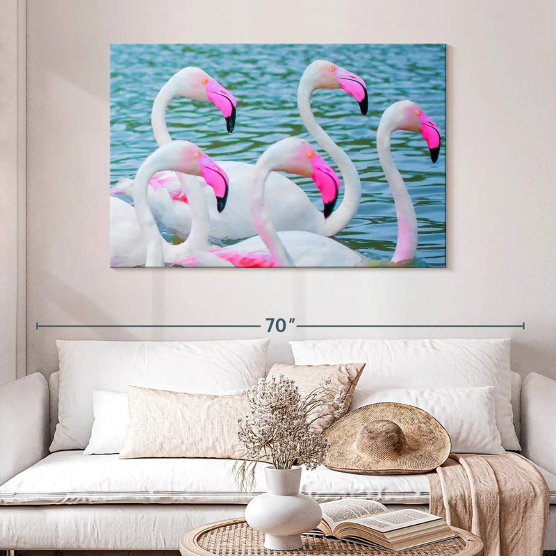 Flamants roses Brampt, H 32 po x l 48 po