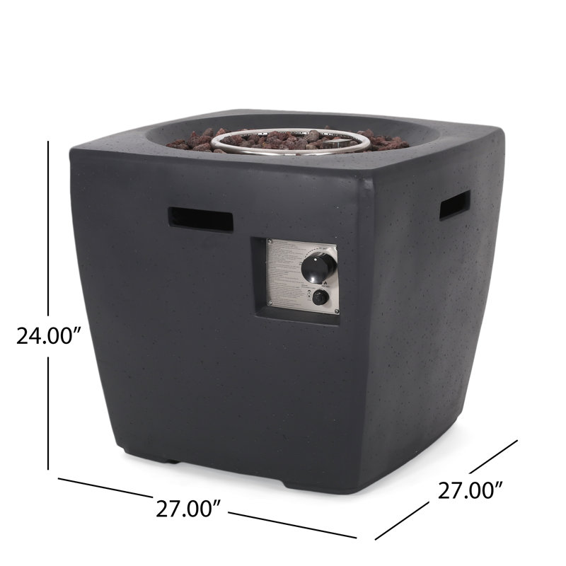 Tyandre Square Magnesium Oxide Propane Fire Pit Table