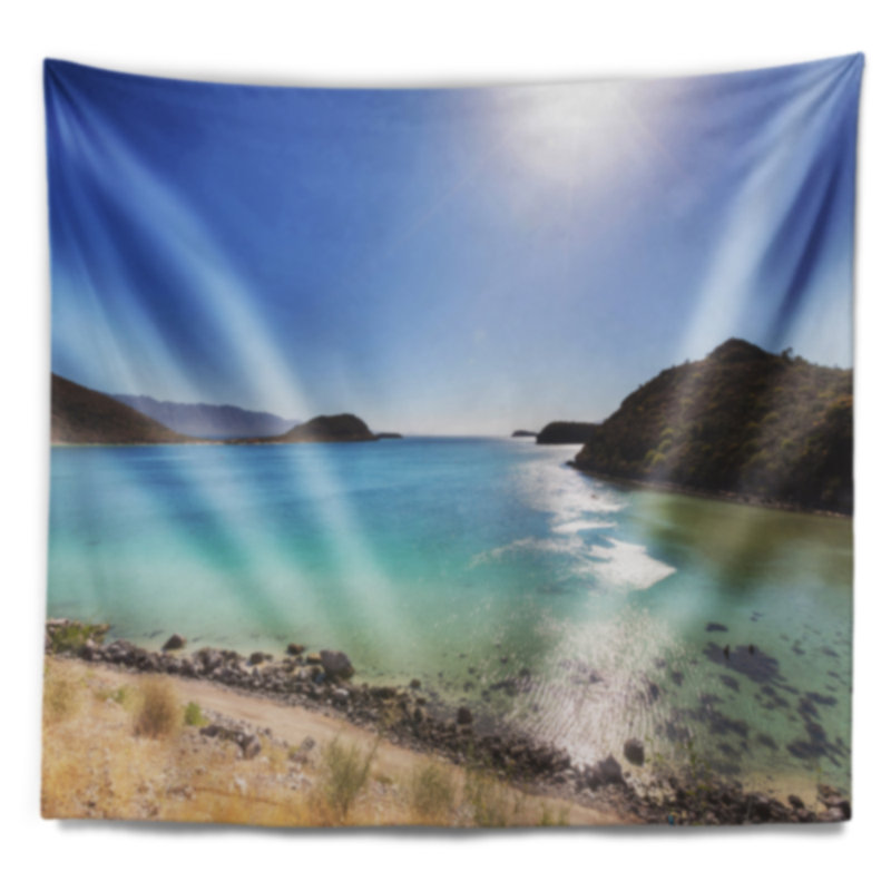 Tapisserie de plage blue shore blue basse california, H 78 po x l 92 po