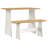 28.94" Chapman Compact Solid Wood 3-Piece Dining Set with Table & Benches – Natural White & Oak Finish-1053278271