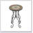Round Ceramic Outdoor Side Table,Colorful+Black