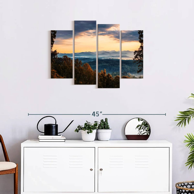 Ensemble de 4 pièces Blue Ridge Mountain, H 22 po x l 36 po x P 1 po