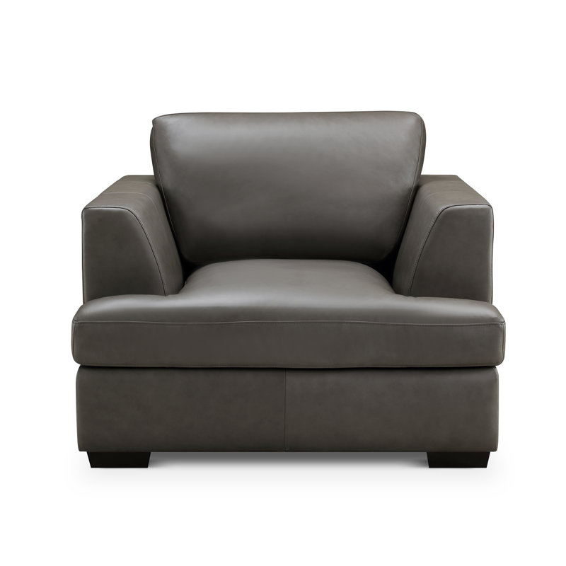Fauteuil en cuir Lisa, Gris