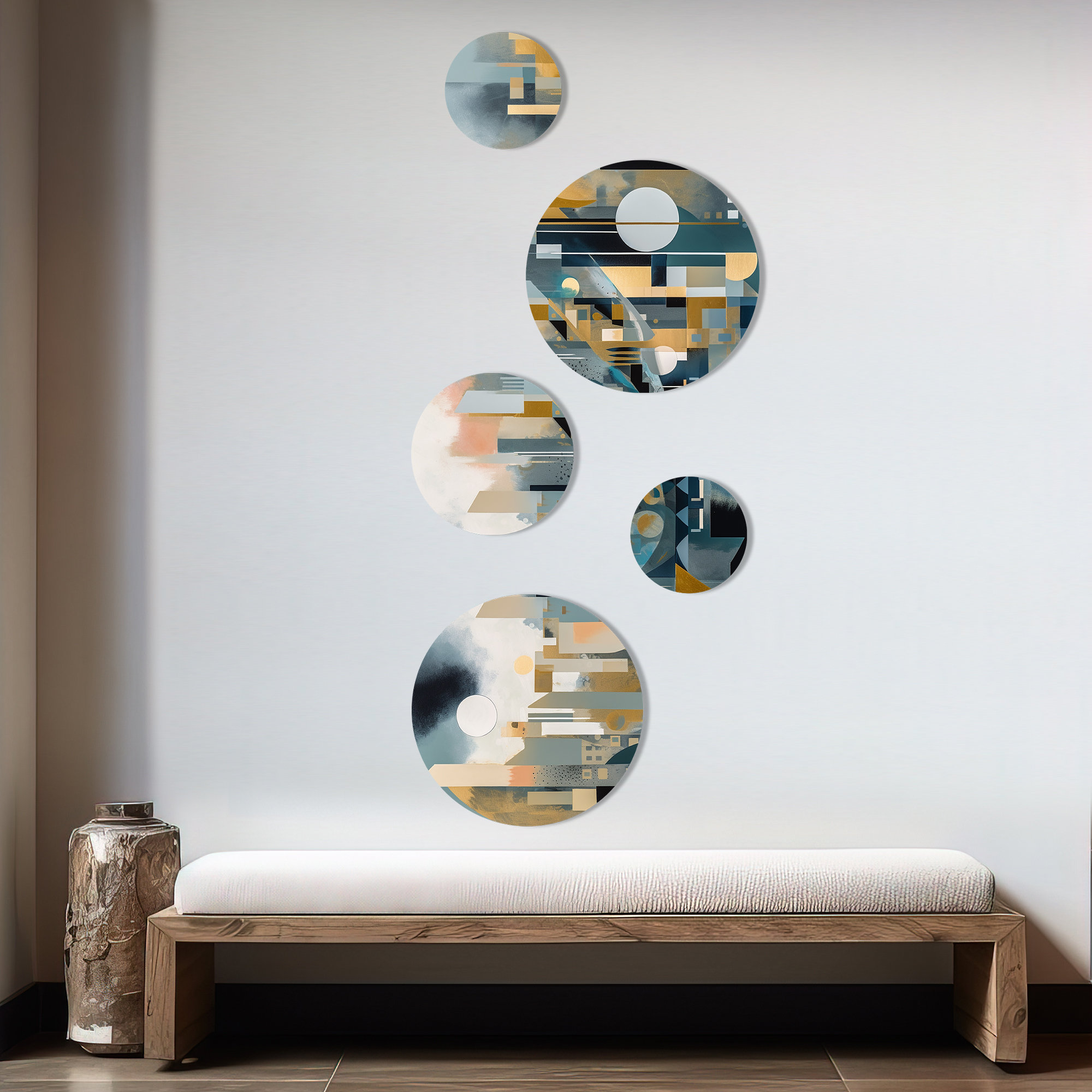 Design Art 5 Green Abstracted Scenic Views I Wall Decor Set | Wayfair