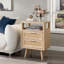 Ensemble de 2 tables de chevet avec tiroirs et rangement en bois-930382610