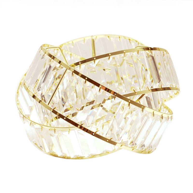19cm H Acrylic Drum Lamp Shade ( Slip-On ) in Gold