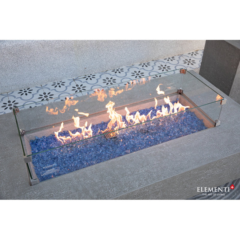 Pare-brise rectangulaire pour tables de feu Elementi Plus (OFG410 / OFG415)