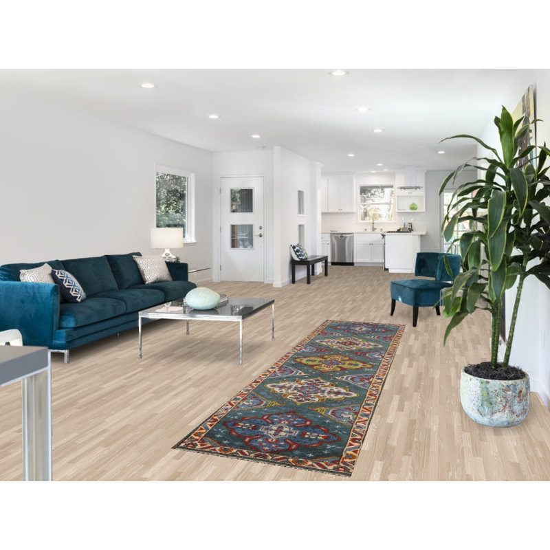 Tapis de couloir vert Kazak