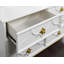 Commode 6 tiroirs Lomita en blanc et or